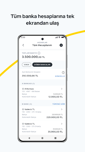 Odea Mobil Bankacılık ekran görüntüsü