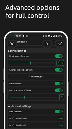 Battery Sound: Notification ekran görüntüsü