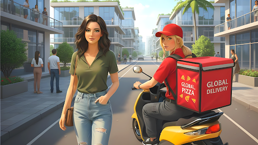 kız motor Pizza teslimat ekran görüntüsü