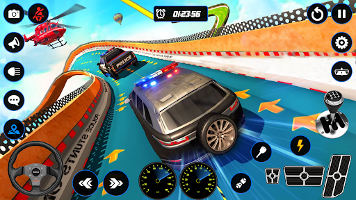 Police Car Mega Ramp Car Stunt ekran görüntüsü