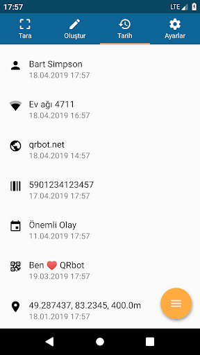 QRbot: QR kodu okuyucu ekran görüntüsü