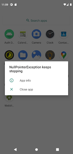 Null Pointer Exception ekran görüntüsü