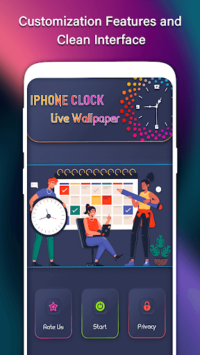 iPhone Clock Live Wallpaper ekran görüntüsü