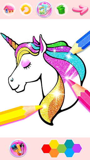 Rainbow Glitter Coloring Book ekran görüntüsü