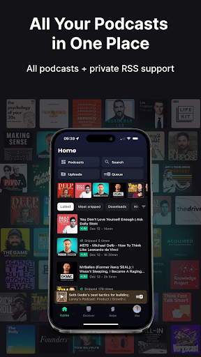 Snipd | AI Podcast Player ekran görüntüsü