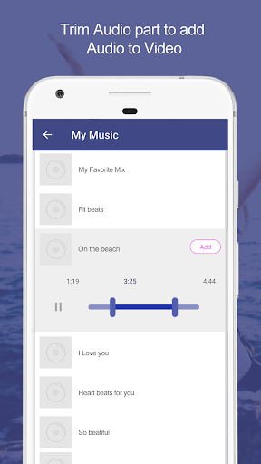 Add Audio to Video & Trim ekran görüntüsü