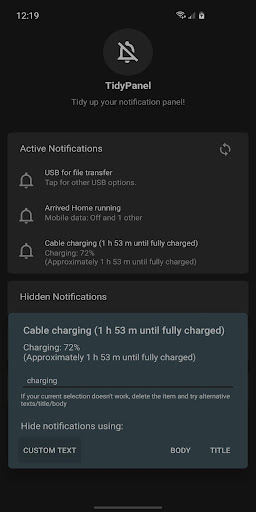 TidyPanel Notification Cleaner ekran görüntüsü