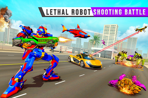 Police Shark Robot Car Games ekran görüntüsü