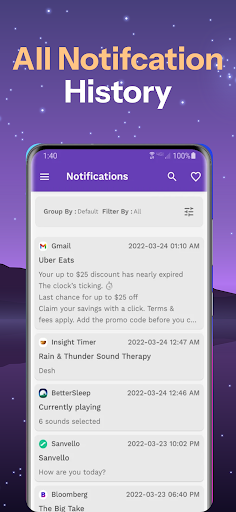 Notification History - Backup ekran görüntüsü