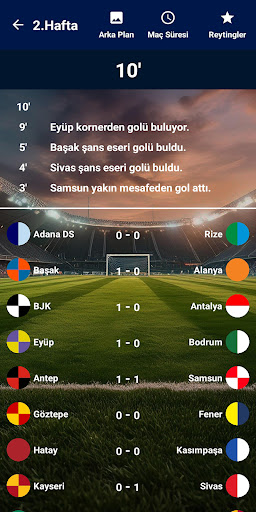 Türkiye Süper Lig Simülasyon ekran görüntüsü