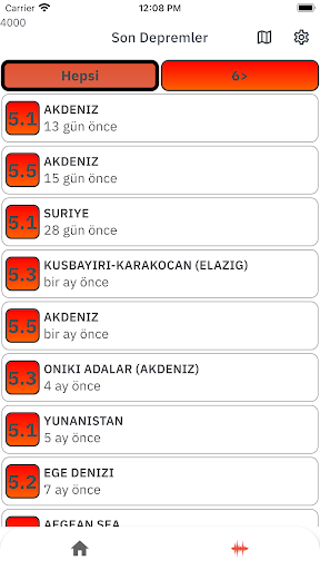 Son Depremler (Bildirimli) ekran görüntüsü