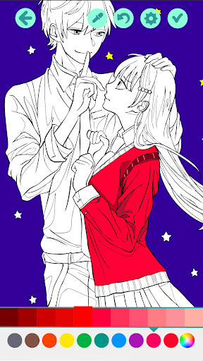 Romantic Anime Coloring Book ekran görüntüsü