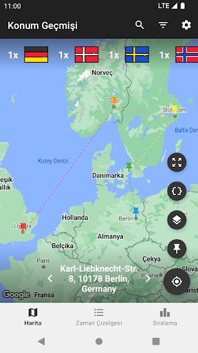 Konum Geçmişi - GPS geçmişi ekran görüntüsü