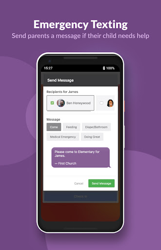 Planning Center Check-Ins ekran görüntüsü