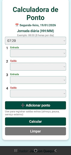 Calculadora de Ponto ekran görüntüsü