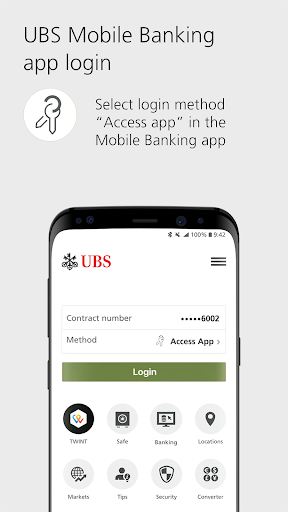 UBS Access: Secure login ekran görüntüsü