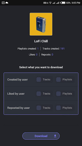 cloud playlist downloader ekran görüntüsü