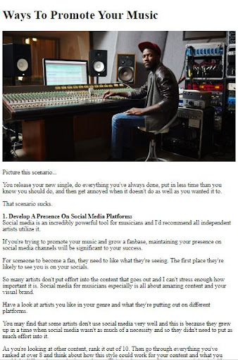 How to Promote Your Music ekran görüntüsü