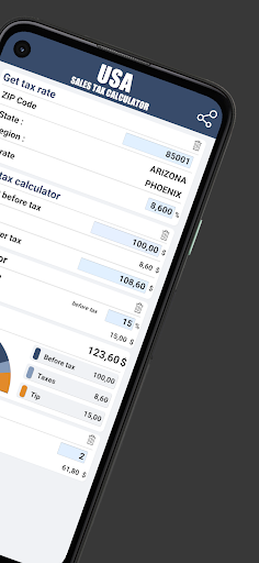 US Sales Tax Calculator by ZIP ekran görüntüsü