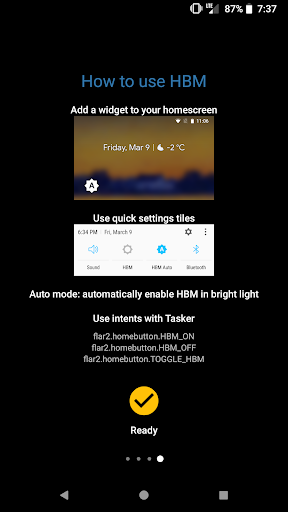 High Brightness Mode ekran görüntüsü