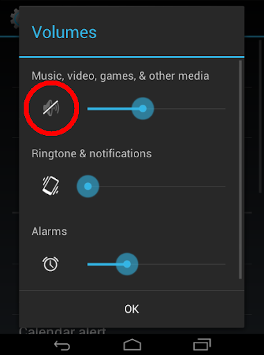Auto mute of media volume. ekran görüntüsü