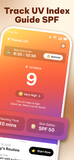 Sun Rayz Tanning Planner App ekran görüntüsü