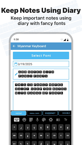 Zawgyi Myanmar keyboard ekran görüntüsü