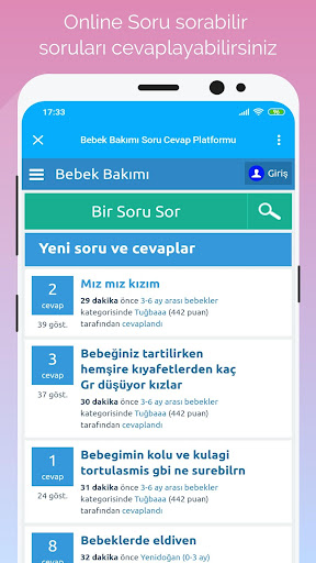 Gün Gün Bebek Bakımı, Takibi ekran görüntüsü