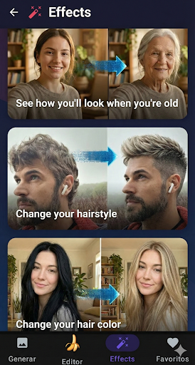 Nano banana editor de fotos IA ekran görüntüsü