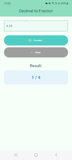 Decimal to Fraction Converter ekran görüntüsü