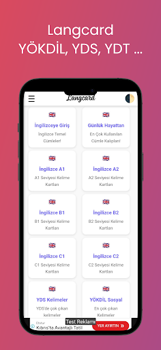 Langcard YDS Kelime Ezberleme ekran görüntüsü