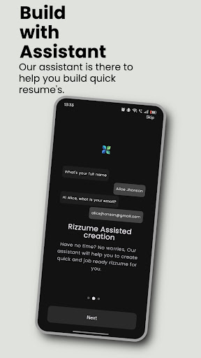 Resume Builder: Rizzume CV ekran görüntüsü