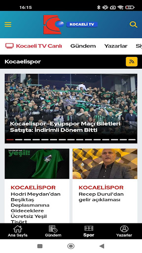 Kocaeli TV ekran görüntüsü