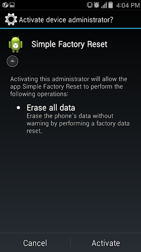 Simple Factory Phone Reset ekran görüntüsü