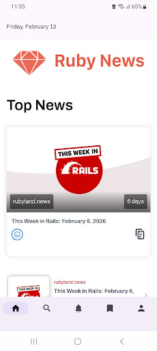 Ruby News ekran görüntüsü
