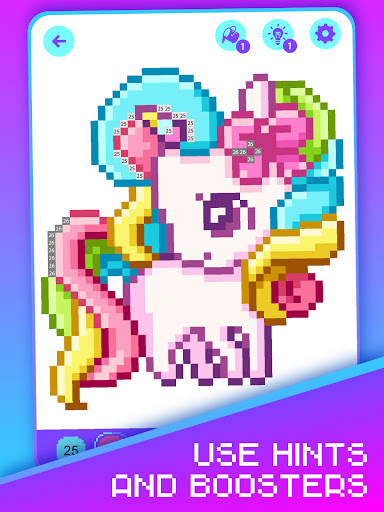Pixel Unicorns Coloring Book ekran görüntüsü