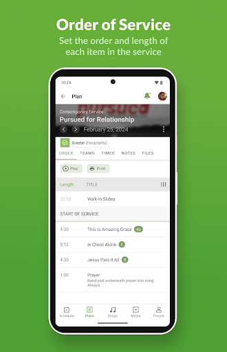 Planning Center Services ekran görüntüsü