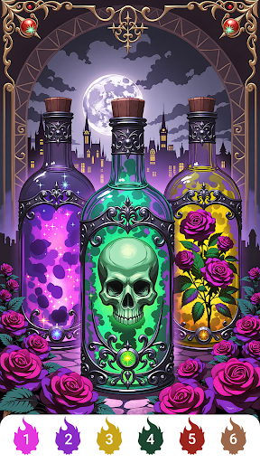 Skull Rose Color by Number ekran görüntüsü