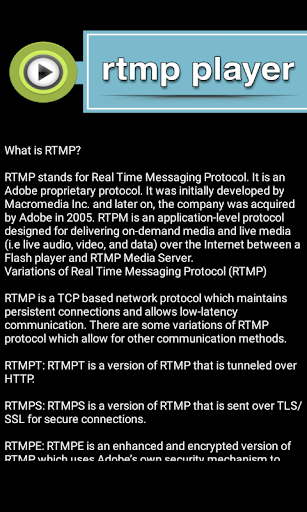 rtmp Player ekran görüntüsü