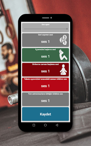 Tabata zamanlayıcı ekran görüntüsü