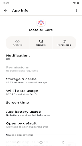 Moto AI Core ekran görüntüsü