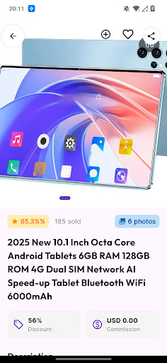 Tablet shopping online ekran görüntüsü