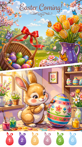 Animal Easter Paint by Number ekran görüntüsü