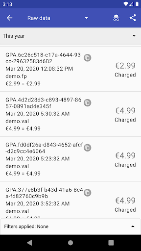 My app earnings reports ekran görüntüsü
