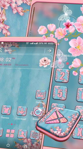 Pink Spring Flowers Theme ekran görüntüsü