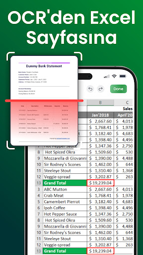 Resmi Excele Çevirme - XLSX ekran görüntüsü
