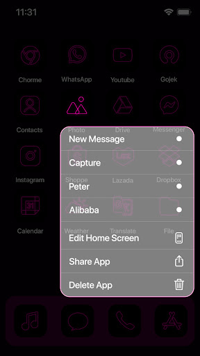 Wow Pink Neon Theme, Icon Pack ekran görüntüsü
