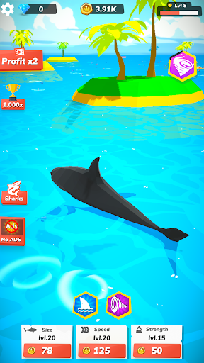 Idle Shark World - Tycoon Game ekran görüntüsü