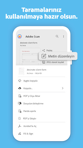 Adobe Scan: Belge Tarama ekran görüntüsü