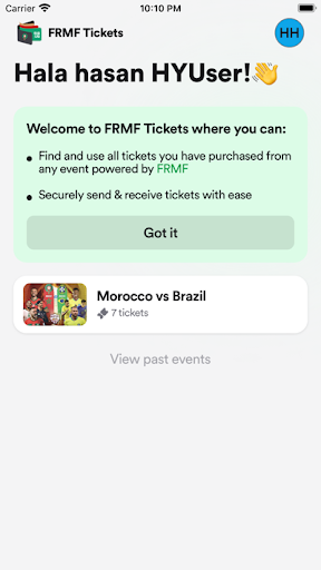 FRMF Tickets ekran görüntüsü